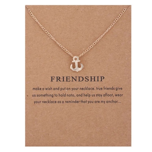 **FRANKIE* Gold Anchor Friendship Simple Necklace - Picture 1 of 2